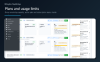 NopBridge plan and usage limit dashboard